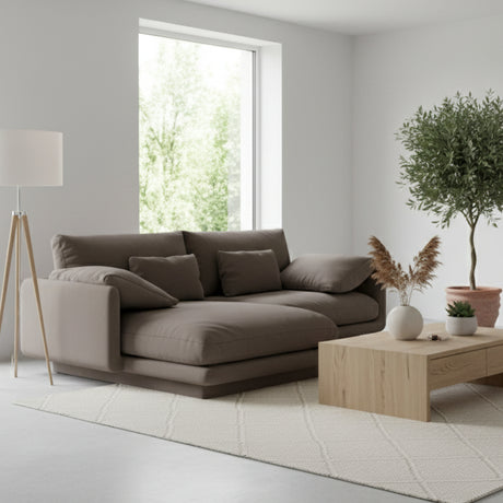 Sofá Vernovo Café 170x83cm De Cuatro Puestos con Apoya Brazos - SOFAS Y POLTRONAS | Bylmo