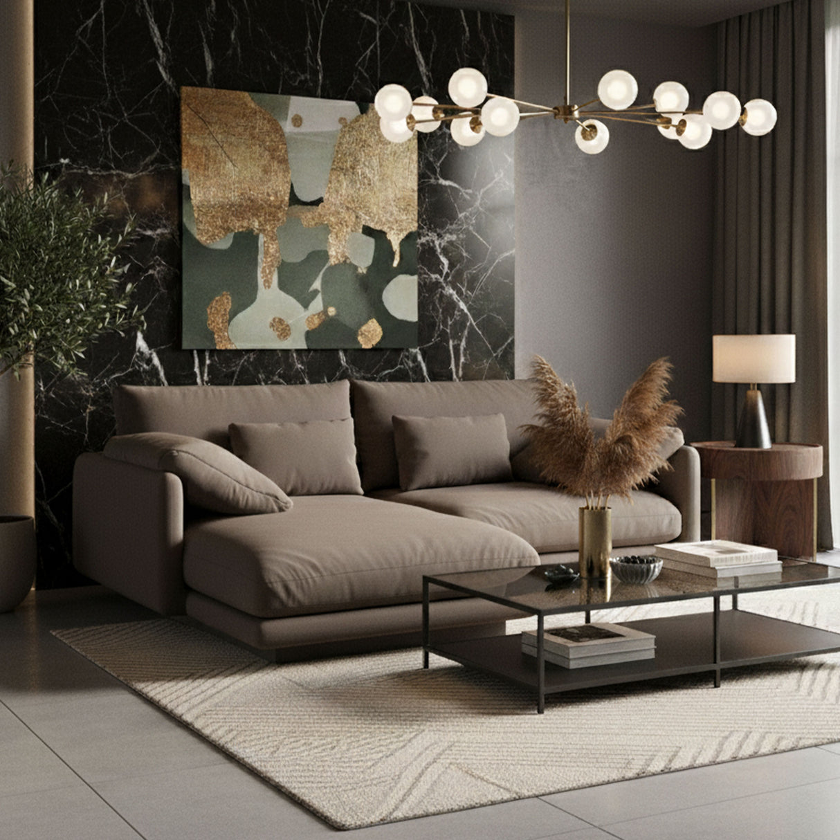 Sofá Vernovo Café 170x83cm De Cuatro Puestos con Apoya Brazos - SOFAS Y POLTRONAS | Bylmo