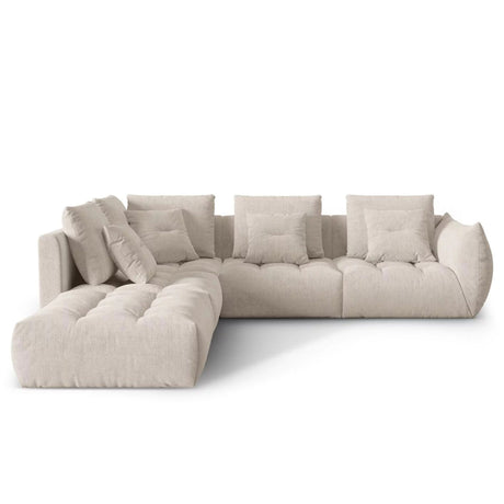 Sofá Zaafra City Beige Claro 220x67cm De Cuatro Puestos con Apoya Brazos - SOFAS Y POLTRONAS | Bylmo