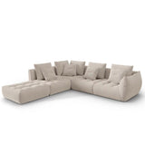 Sofá Zaafra City Beige Claro 220x67cm De Cuatro Puestos con Apoya Brazos - SOFAS Y POLTRONAS | Bylmo