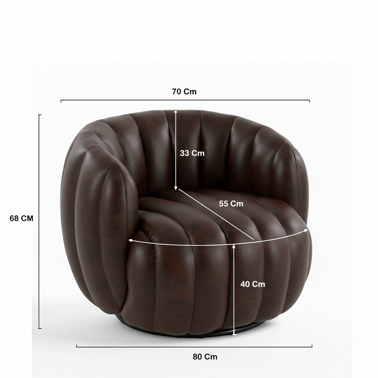 Silla Poltrona Amaranta Café Oscuro 70x55cm De Un Puesto con Apoya Brazos - SOFAS Y POLTRONAS | Bylmo