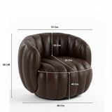 Silla Poltrona Amaranta Café Oscuro 70x55cm De Un Puesto con Apoya Brazos - SOFAS Y POLTRONAS | Bylmo