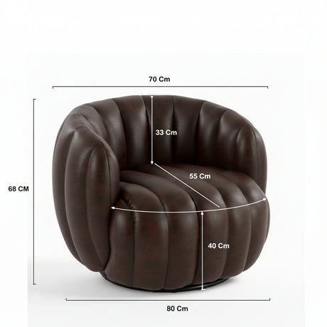 Silla Poltrona Amaranta Café Oscuro 70x55cm De Un Puesto con Apoya Brazos - SOFAS Y POLTRONAS | Bylmo