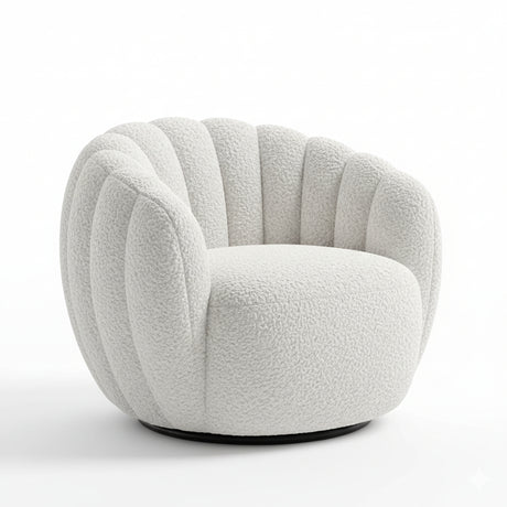 Silla Poltrona Gardenia Blanco Almendra 70x55cm De Un Puesto con Apoya Brazos - SOFAS Y POLTRONAS | Bylmo