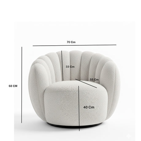 Silla Poltrona Gardenia Blanco Almendra 70x55cm De Un Puesto con Apoya Brazos - SOFAS Y POLTRONAS | Bylmo