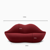 Sofá Bocca Ivory Rojo 180x95cm De Un Puesto sin Apoya Brazos - SOFAS Y POLTRONAS | Bylmo