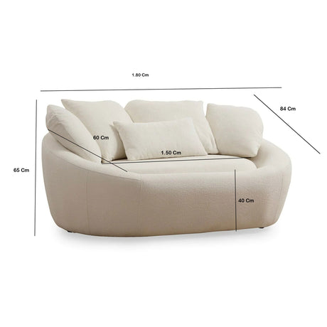 Sofá Altadena Beige Claro 121x67cm De Dos Puestos con Apoya Brazos - SOFAS Y POLTRONAS | Bylmo