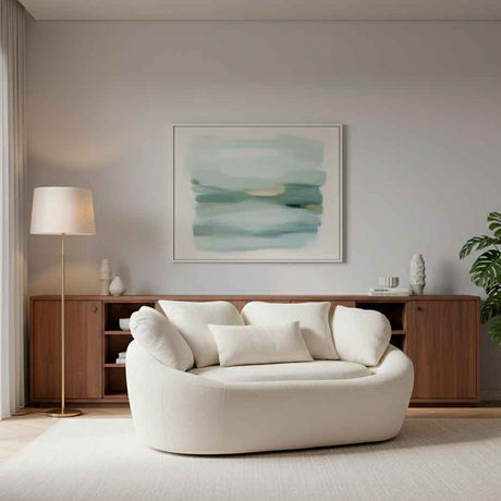 Sofá Altadena Beige Claro 121x67cm De Dos Puestos con Apoya Brazos - SOFAS Y POLTRONAS | Bylmo