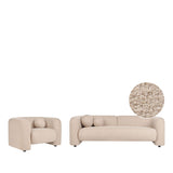 Sala Francia Beige Claro 230x79cm De Cuatro Puestos