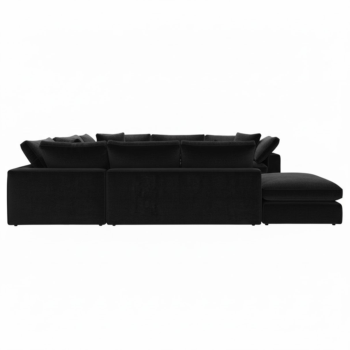 Sofá Esquinero Artenis Negro 436x67cm De Seis Puestos con Apoya Brazos - SOFAS Y POLTRONAS | Bylmo