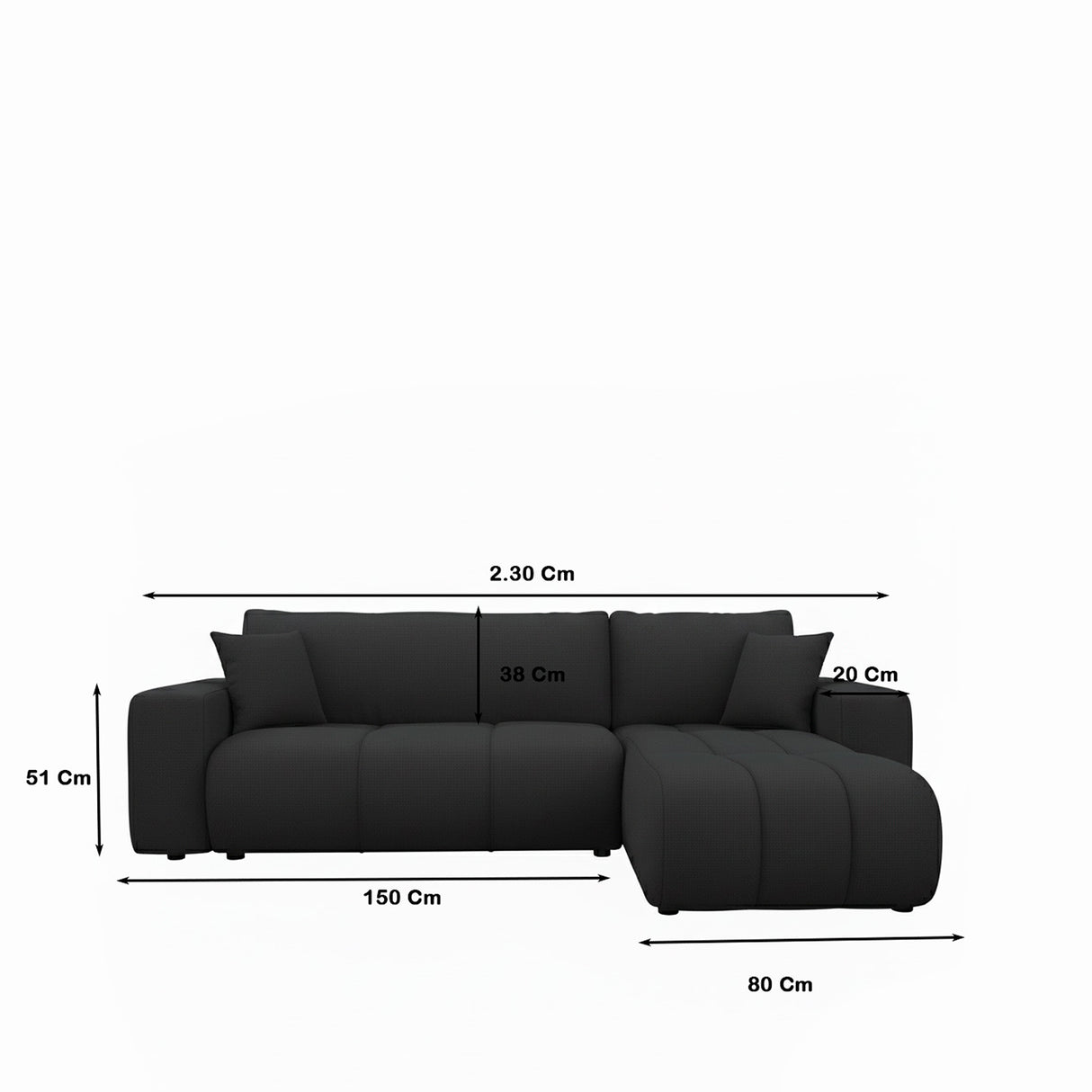 Sofá Essensa Wengue 220x79cm De Tres Puestos con Resposapies con Apoya Brazos - SOFAS Y POLTRONAS | Bylmo