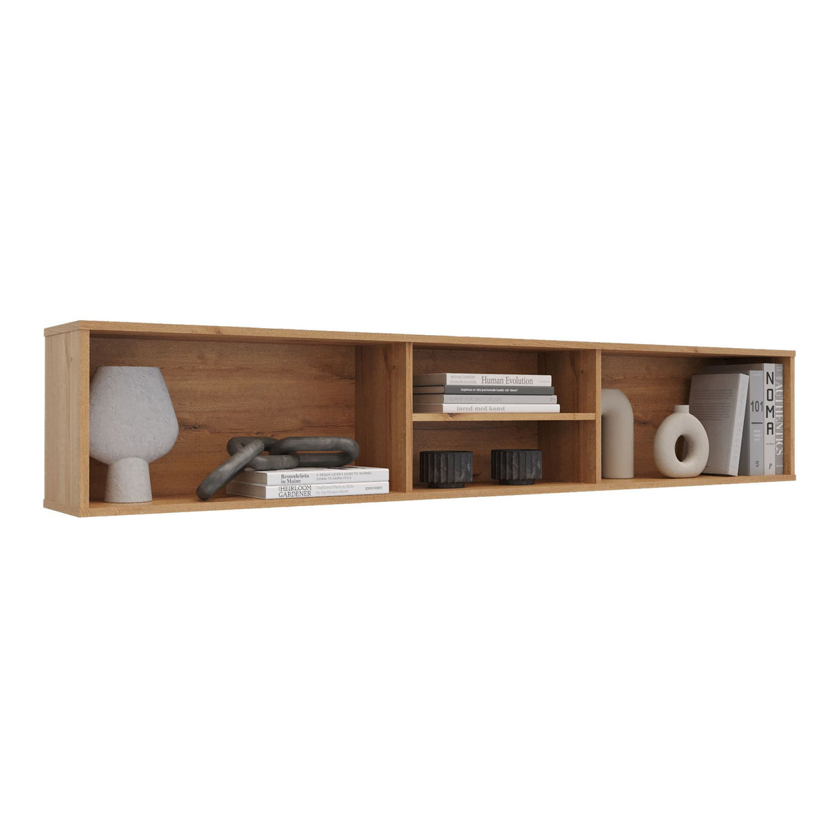 Repisa para TV Sali Duna 180x32cm Flotante para Tv Hasta 60" Pulgadas con Cuatro Compartimientos - MUEBLES DE TV | Bylmo