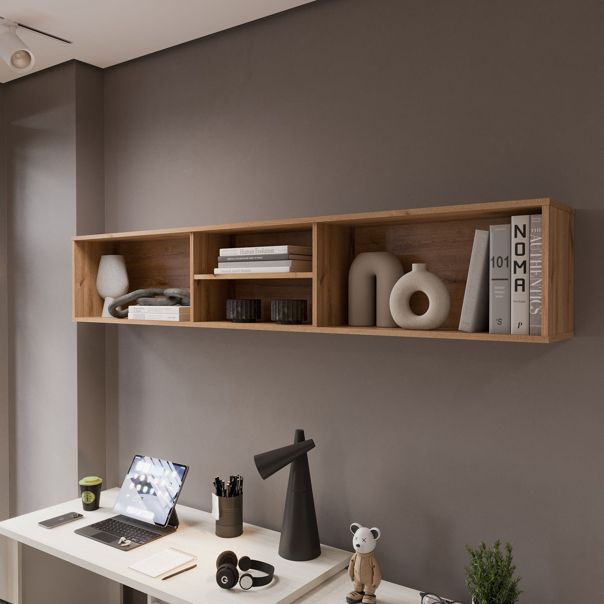 Repisa para TV Sali Duna 180x32cm Flotante para Tv Hasta 60" Pulgadas con Cuatro Compartimientos - MUEBLES DE TV | Bylmo