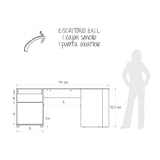 Escritorio en L Sol Gales y Wengue 174x73cm con Dos Cajones - ESCRITORIOS | Bylmo
