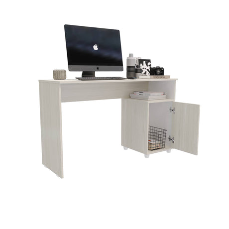 Escritorio Soren Niebla y Blanco 73x73cm con Un Cajón - ESCRITORIOS | Bylmo