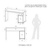 Escritorio Soren Niebla y Blanco 73x73cm con Un Cajón - ESCRITORIOS | Bylmo