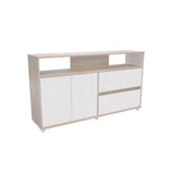 Cómoda Soren Niebla y Blanco 140x79cm de Dos Hileras con Dos Cajones - CAJONERAS Y COMODAS | Bylmo