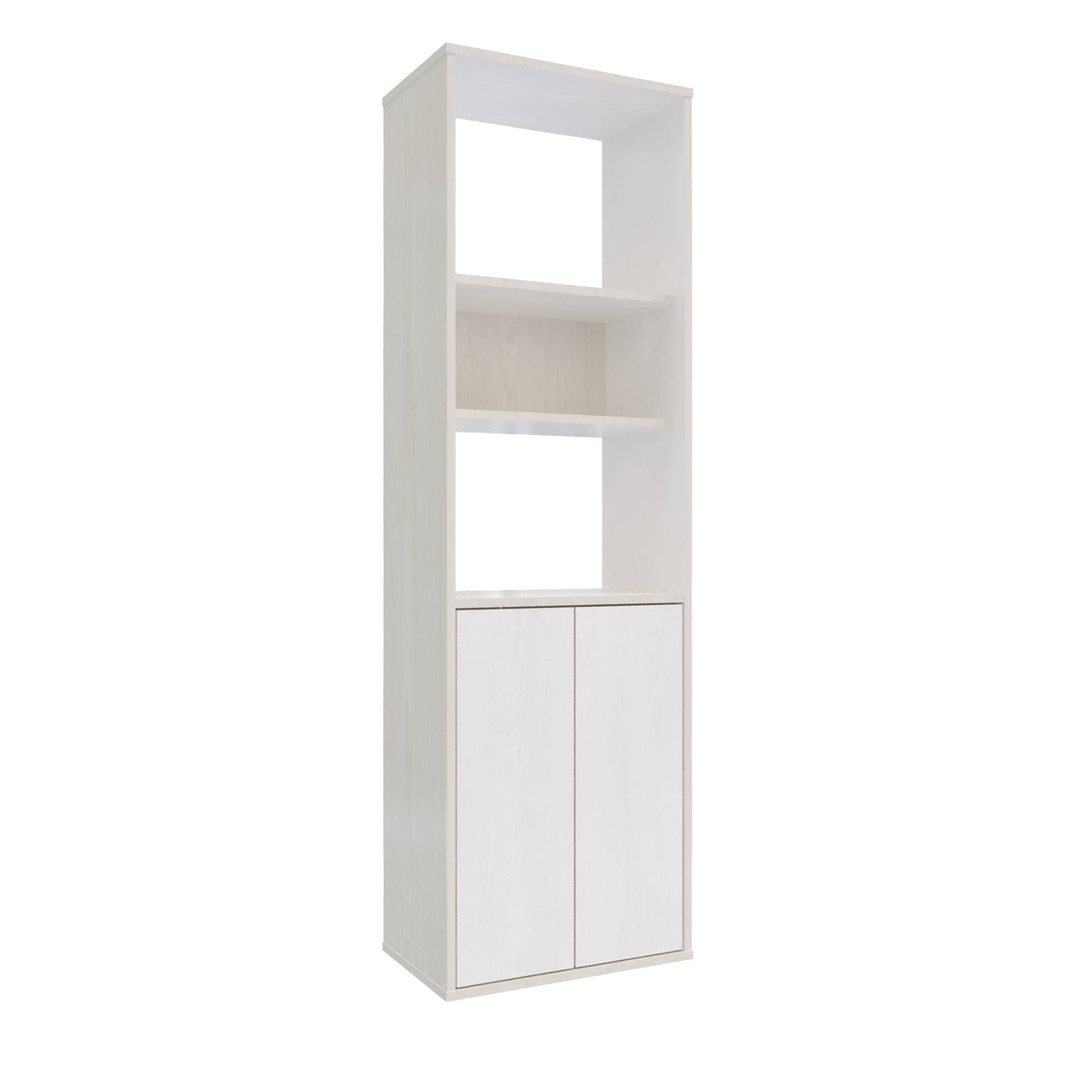 Biblioteca Soren Niebla y Blanco 48x160cm Cuadrado con Cinco Compartimientos - BIBLIOTECAS Y ESTANTERIAS | Bylmo