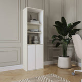 Biblioteca Soren Niebla y Blanco 48x160cm Cuadrado con Cinco Compartimientos - BIBLIOTECAS Y ESTANTERIAS | Bylmo