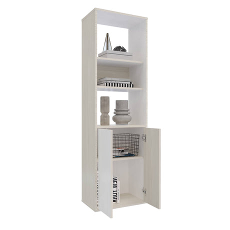 Biblioteca Soren Niebla y Blanco 48x160cm Cuadrado con Cinco Compartimientos - BIBLIOTECAS Y ESTANTERIAS | Bylmo