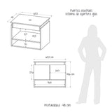 Mueble para Lavamanos Ben Gales y Blanco 60x48cm Flotente Individual sin Lavamanos con Un Cajón y Dos Puertas - MUEBLES PARA LAVAMANOS | Bylmo