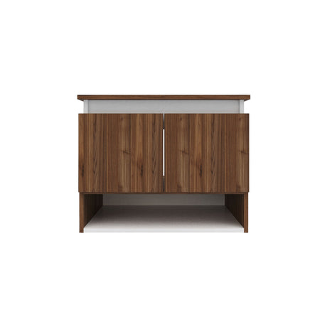 Mueble para Lavamanos Ben Gales y Blanco 60x48cm Flotente Individual sin Lavamanos con Un Cajón y Dos Puertas - MUEBLES PARA LAVAMANOS | Bylmo