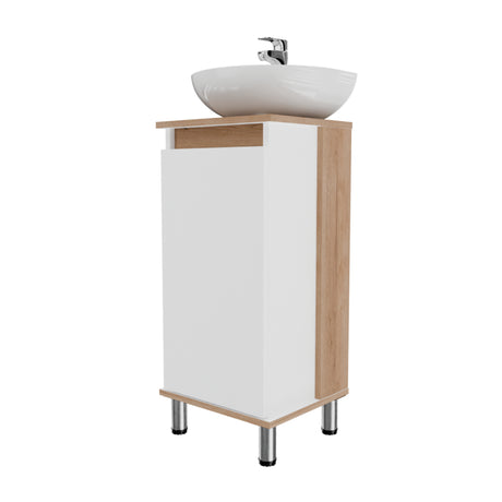Mueble para Lavamanos Frank Duna y Blanco 35x76cm Individual sin Lavamanos con Un Cajón y Una Puerta - MUEBLES PARA LAVAMANOS | Bylmo