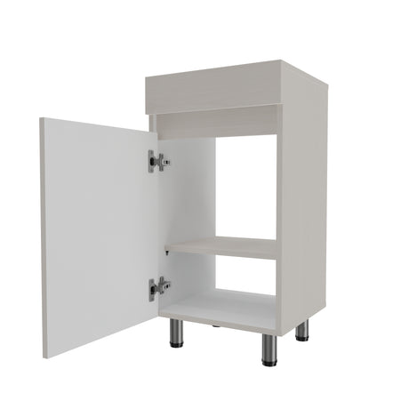 Mueble para Lavamanos Liam Niebla y Blanco 40x76cm Individual sin Lavamanos con Un Cajón y Una Puerta - MUEBLES PARA LAVAMANOS | Bylmo