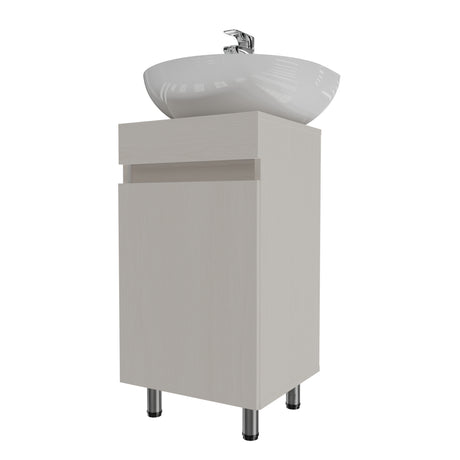 Mueble para Lavamanos Liam Niebla y Blanco 40x76cm Individual sin Lavamanos con Un Cajón y Una Puerta - MUEBLES PARA LAVAMANOS | Bylmo