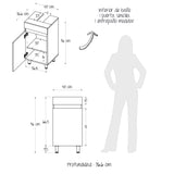 Mueble para Lavamanos Liam Duna y Blanco 40x76cm Individual sin Lavamanos con Un Cajón y Una Puerta - MUEBLES PARA LAVAMANOS | Bylmo