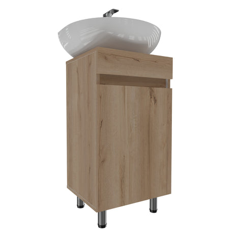 Mueble para Lavamanos Liam Duna y Blanco 40x76cm Individual sin Lavamanos con Un Cajón y Una Puerta - MUEBLES PARA LAVAMANOS | Bylmo