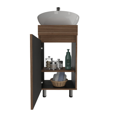 Mueble para Lavamanos Liam Gales y Negro 40x76cm Individual sin Lavamanos con Un Cajón y Una Puerta - MUEBLES PARA LAVAMANOS | Bylmo