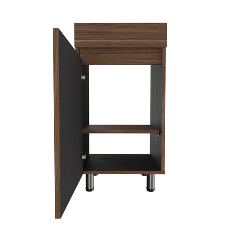 Mueble para Lavamanos Liam Gales y Negro 40x76cm Individual sin Lavamanos con Un Cajón y Una Puerta - MUEBLES PARA LAVAMANOS | Bylmo