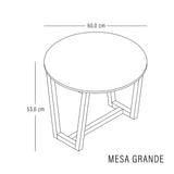 Set X 2 Mesas de Centro Bits Blanco y Pino Natural 60x53cm Circulares - MESAS DE CENTRO | Bylmo