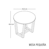 Set X 2 Mesas de Centro Bits Blanco y Pino Natural 60x53cm Circulares - MESAS DE CENTRO | Bylmo
