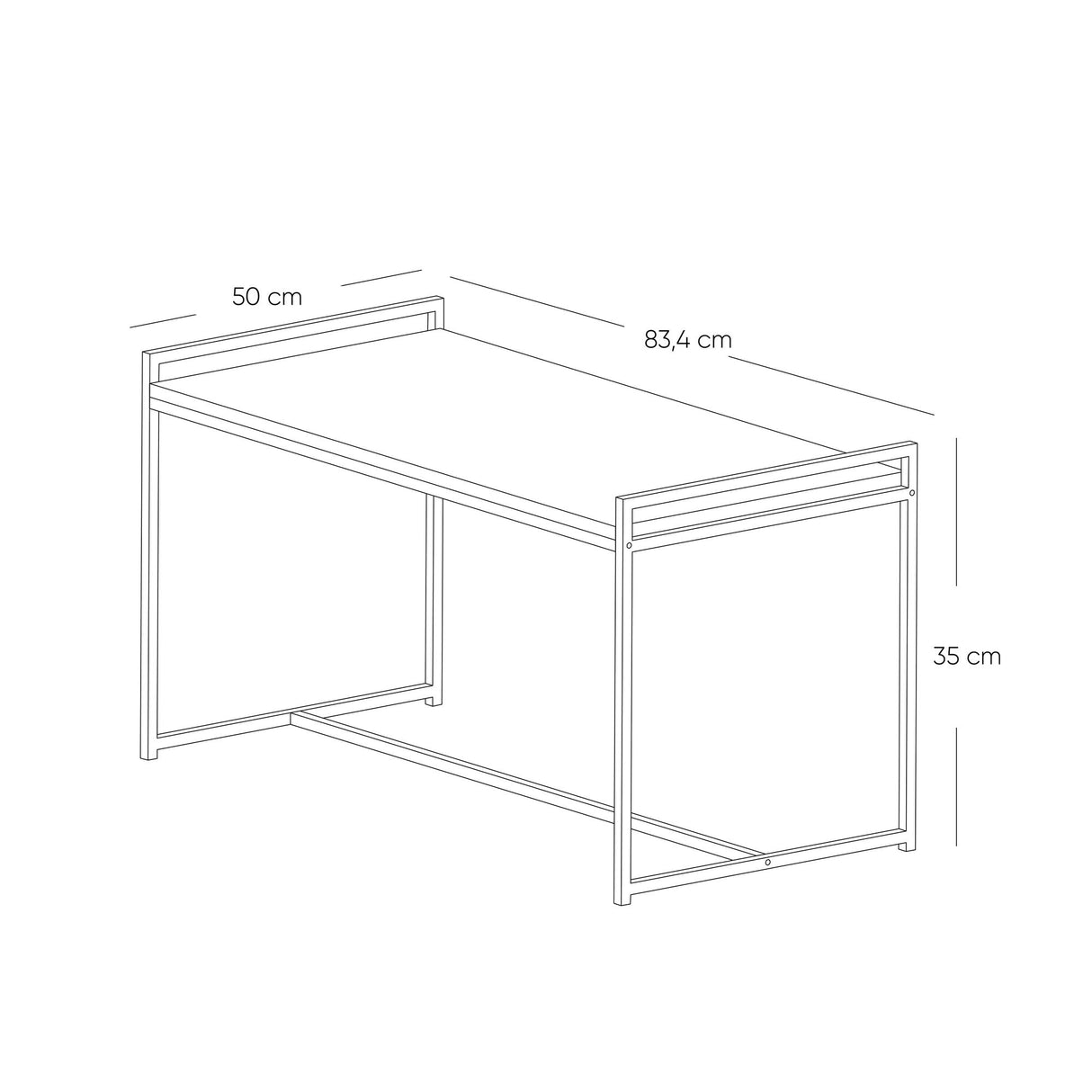 Mesa de Centro Pietra Madera Oscura y Negro 83x35cm Rectangular - MESAS DE CENTRO | Bylmo