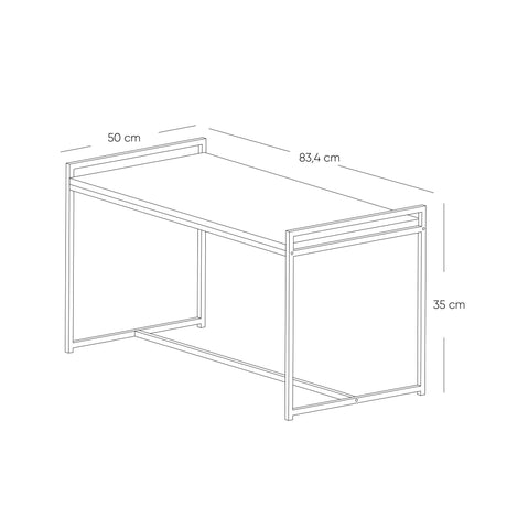 Mesa de Centro Pietra Madera Oscura y Negro 83x35cm Rectangular - MESAS DE CENTRO | Bylmo