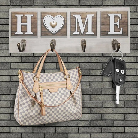 Perchero Home Beige 40x15cm de Pared con Cuatro Ganchos - PERCHEROS | Bylmo