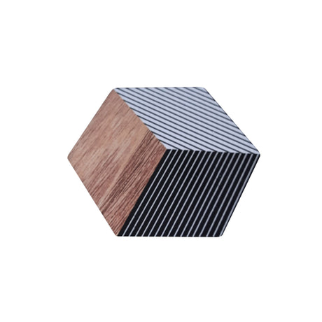 Set x 4 Portavasos Negro 12x10.5cm Hexagonales - PORTAVASOS | Bylmo