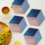 Set x 4 Portavasos Negro 12x10.5cm Hexagonales - PORTAVASOS | Bylmo