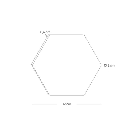 Set x 4 Portavasos Negro 12x10.5cm Hexagonales - PORTAVASOS | Bylmo