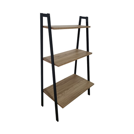 Estantería para Macetas Munich Madera Natural y Negro 52x100cm Escalera de Tres Niveles - BASES PARA MACETAS DE INTERIOR | Bylmo