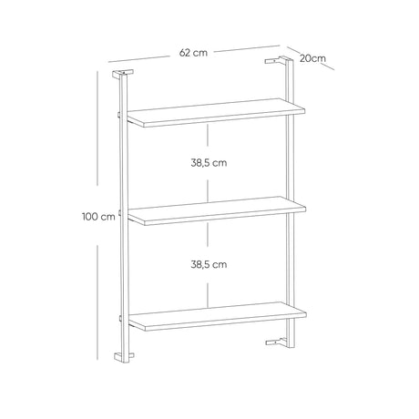 Estantería para Macetas Bruselas Madera Natural y Negro 62x100cm Escalera de Tres Niveles - BASES PARA MACETAS DE INTERIOR | Bylmo