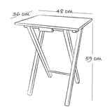 Mesa auxiliar Bellota 48x59cm Cuadrada Apilable y Plegable - MESAS AUXILIARES | Bylmo