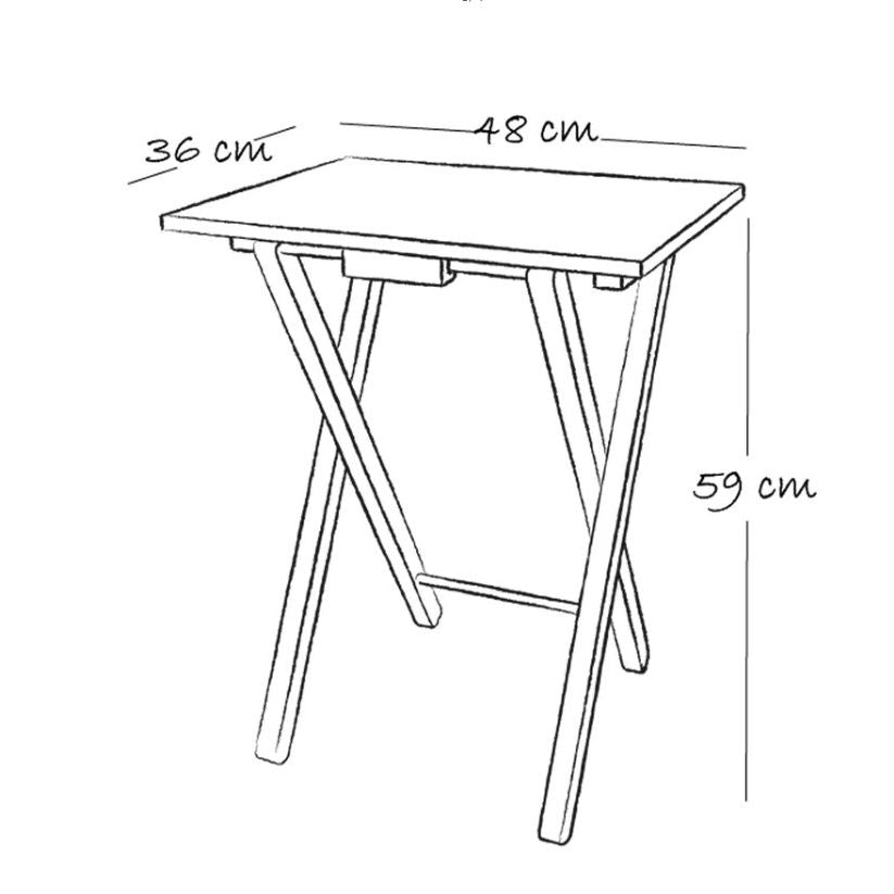 Mesa auxiliar Cenizo Blanco y Crema 48x59cm Cuadrada Apilable y Plegable - MESAS AUXILIARES | Bylmo