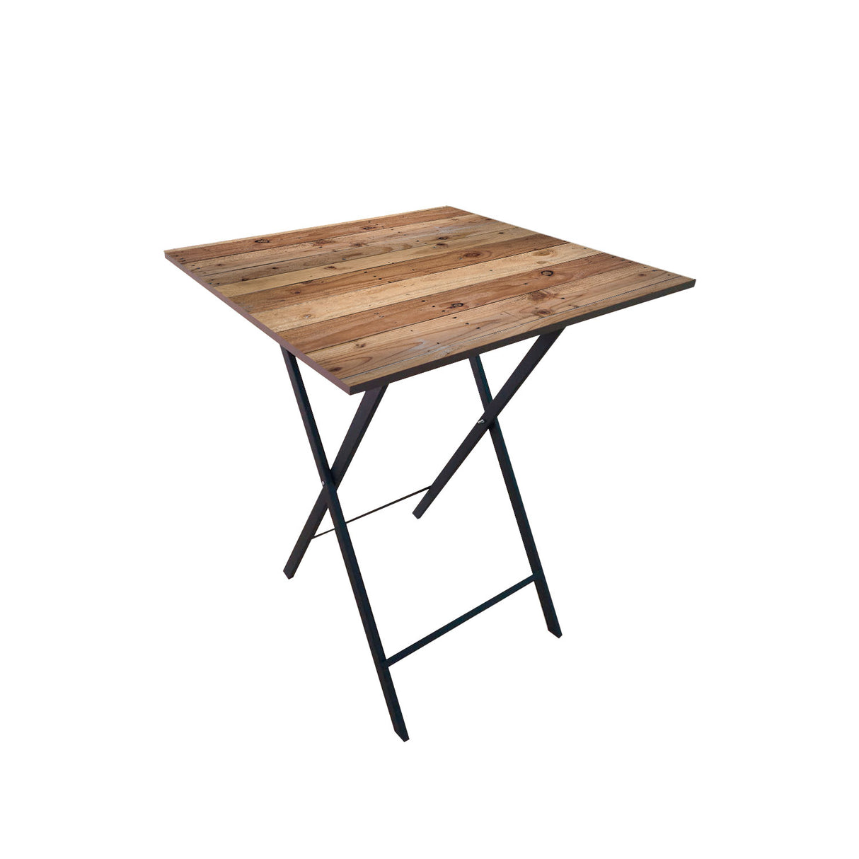 Mesa auxiliar Negro 59x70cm Cuadrada Apilable y Plegable - MESAS AUXILIARES | Bylmo