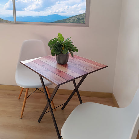 Mesa auxiliar Negro 59x70cm Cuadrada Apilable y Plegable - MESAS AUXILIARES | Bylmo