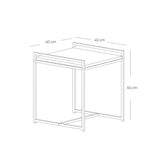 Mesa auxiliar Pietra Santa 2025 Gales y Negro 40x45cm Cuadrada - MESAS AUXILIARES | Bylmo