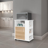 Mueble Microondas Blanco y Fresno 60x73.5cm Sin Cajones con Una Puerta - ALACENAS Y MUEBLES MICROONDAS | Bylmo