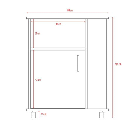 Mueble Microondas Blanco y Fresno 60x73.5cm Sin Cajones con Una Puerta - ALACENAS Y MUEBLES MICROONDAS | Bylmo